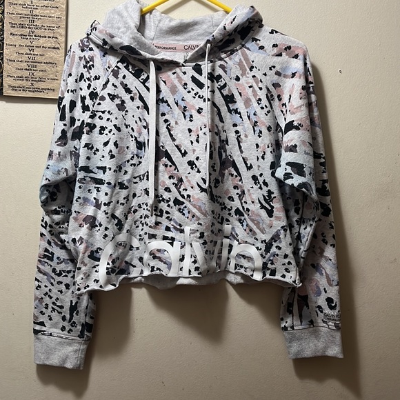 Calvin Klein crop top hoodie long sleeve size L womens - Picture 2 of 7